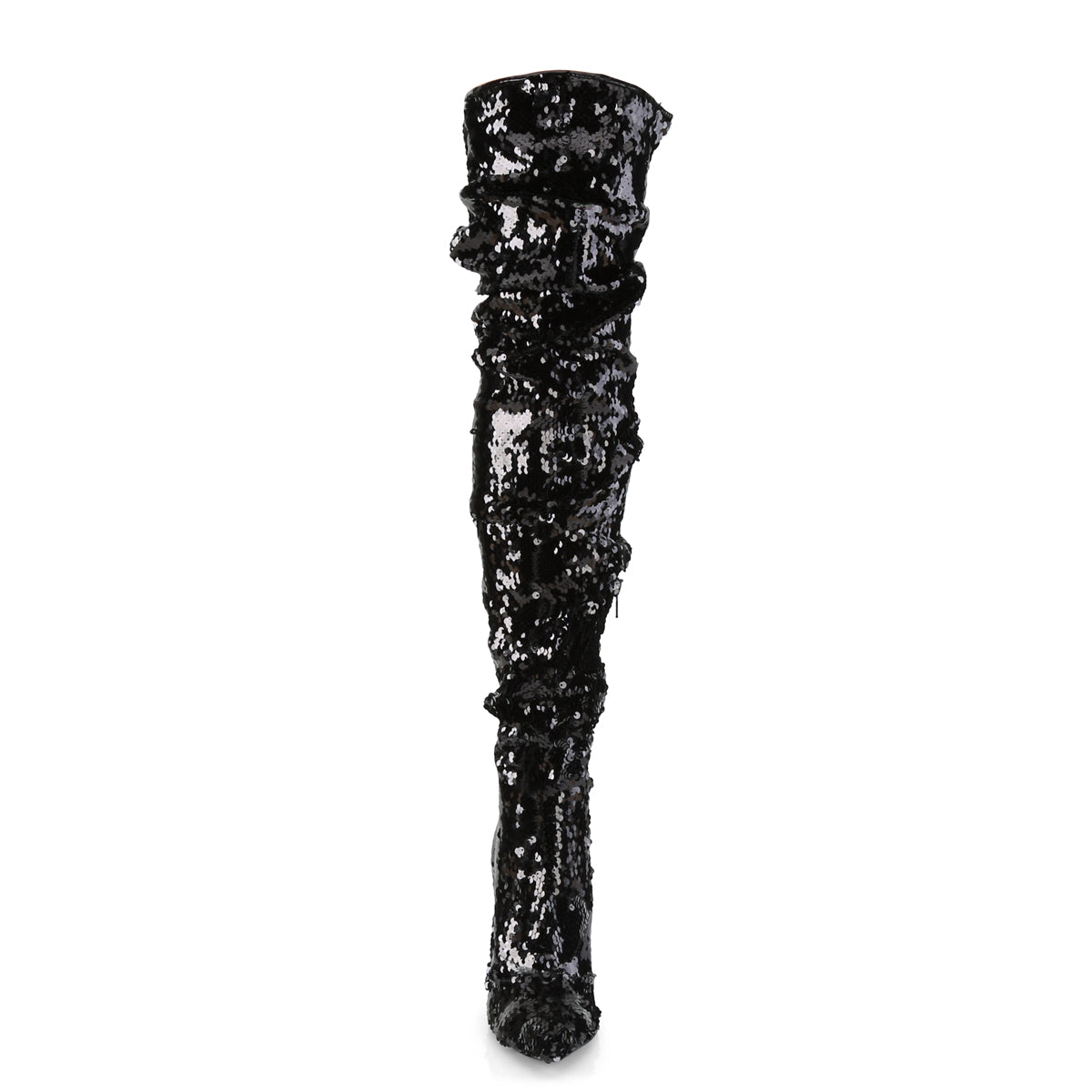 Pleaser Womens Boots COURTLY-3011 Blk Sequins