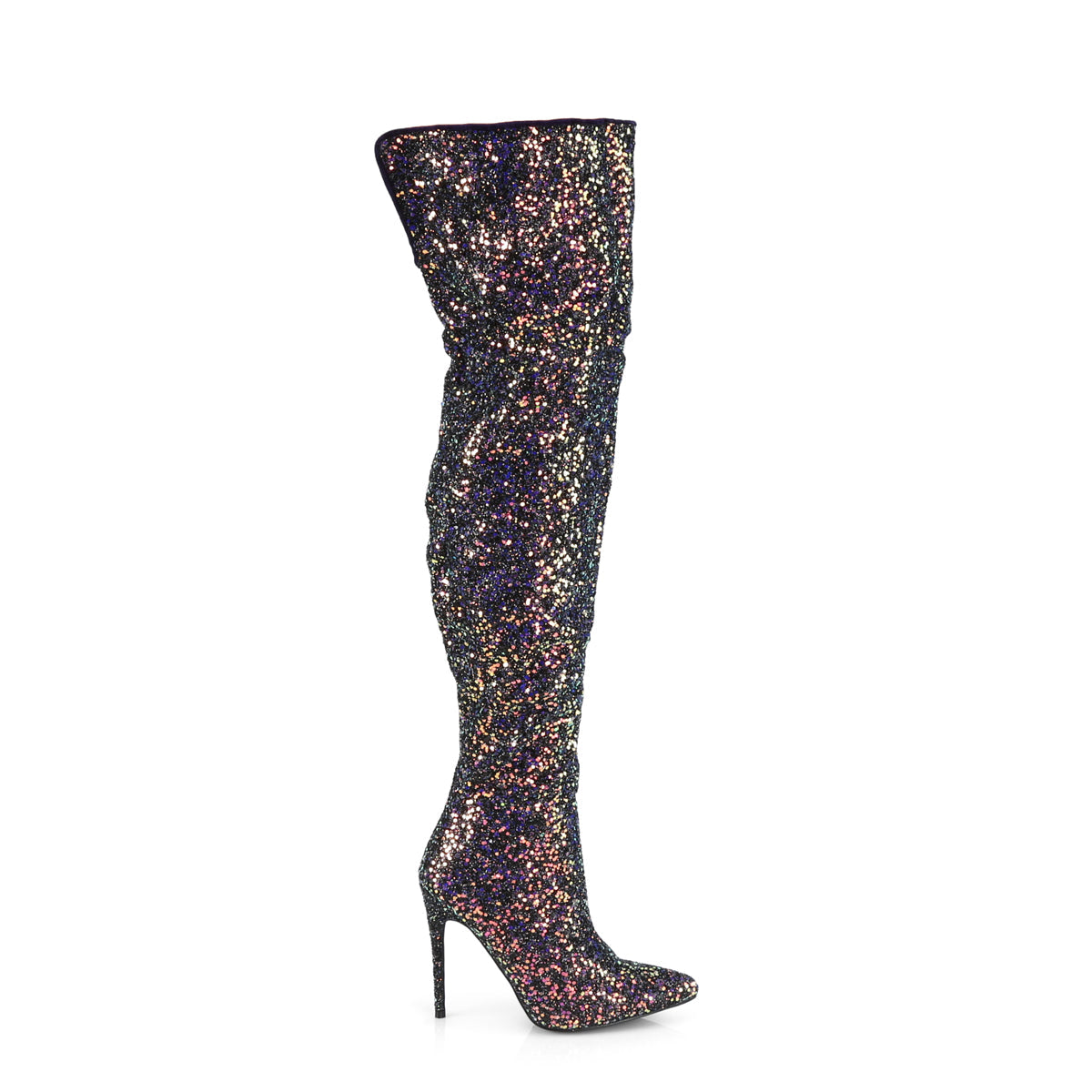 Pleaser Womens Boots COURTLY-3015 Blk Multi Glitter