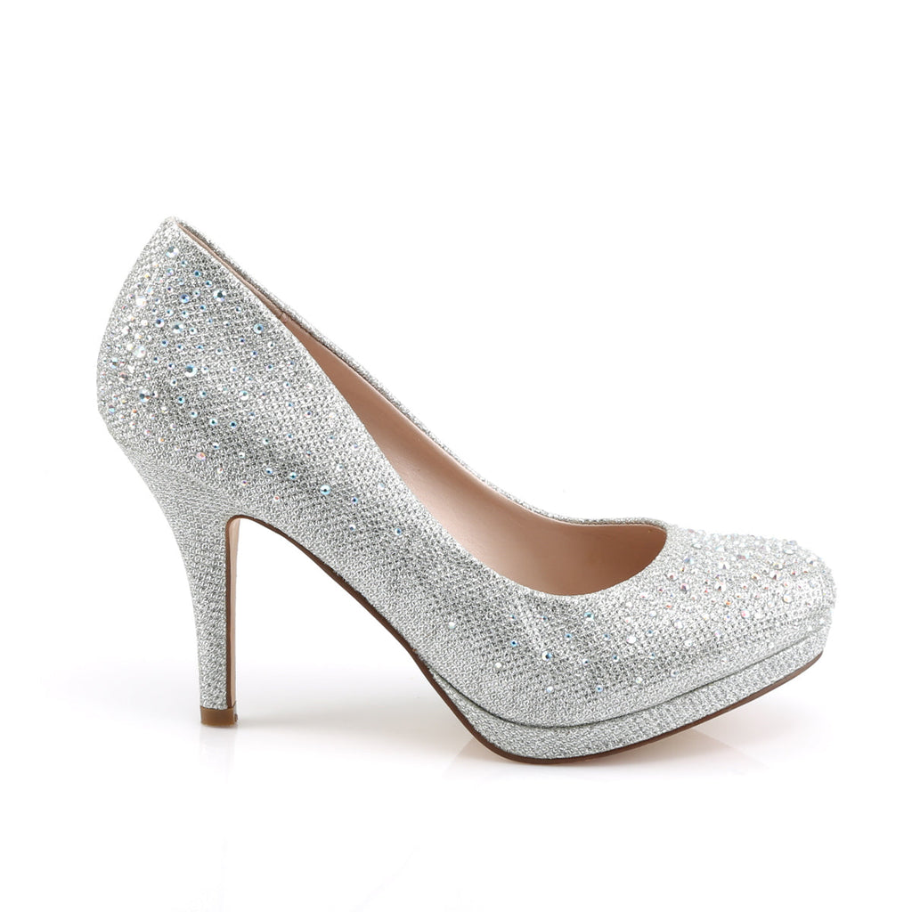 Fabulicious Womens Sandals COVET-02 Slv Glitter Mesh Fabric