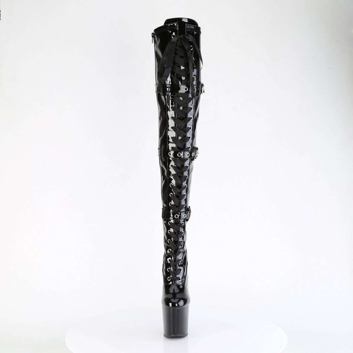 Pleaser  Boots CRAZE-3028 Blk Str. Pat/Blk
