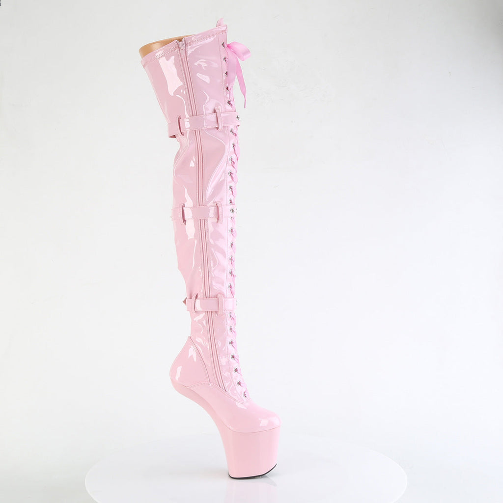 Pleaser  Boots CRAZE-3028 B. Pink Str. Pat/B. Pink