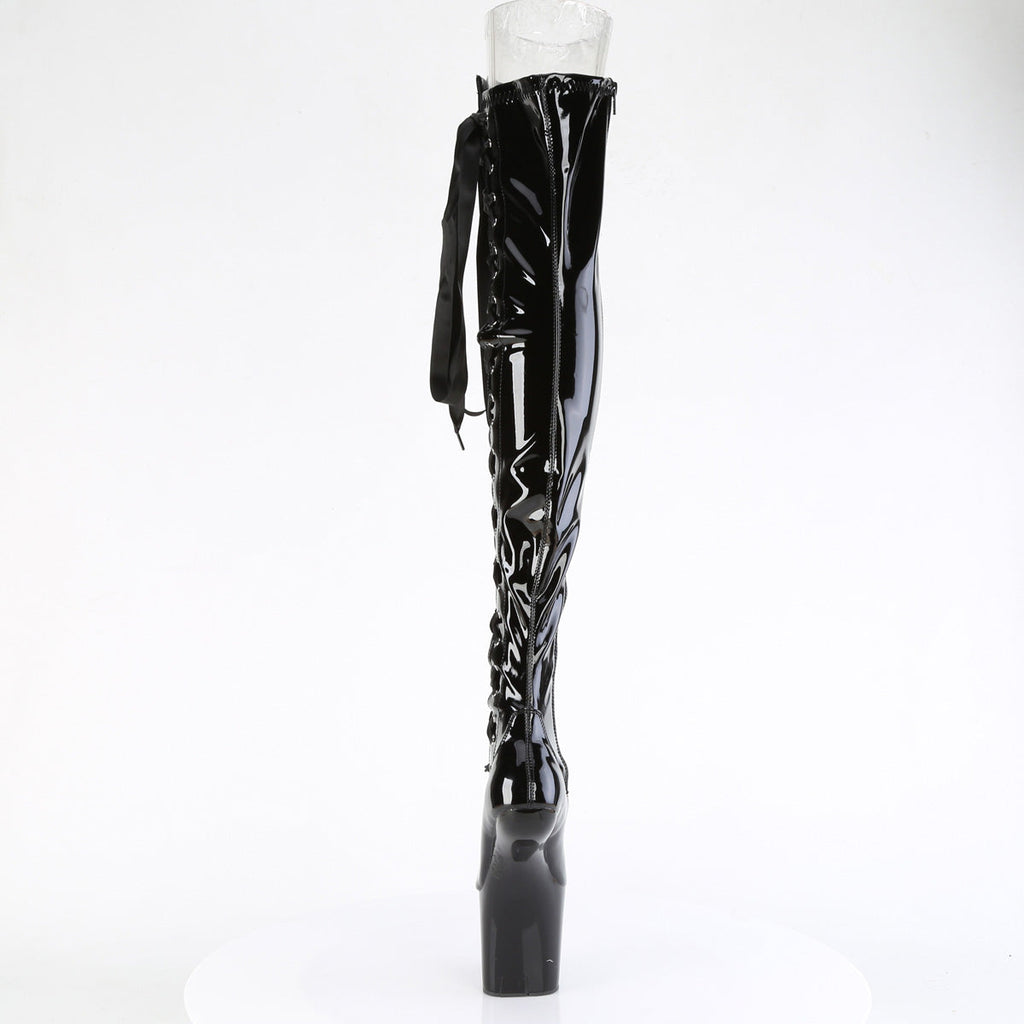 Pleaser  Boots CRAZE-3050 Blk Str. Pat/Blk