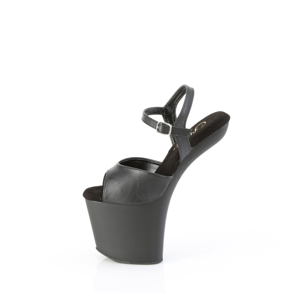 Pleaser  Sandals CRAZE-809 Blk Faux Leather/Blk Matte