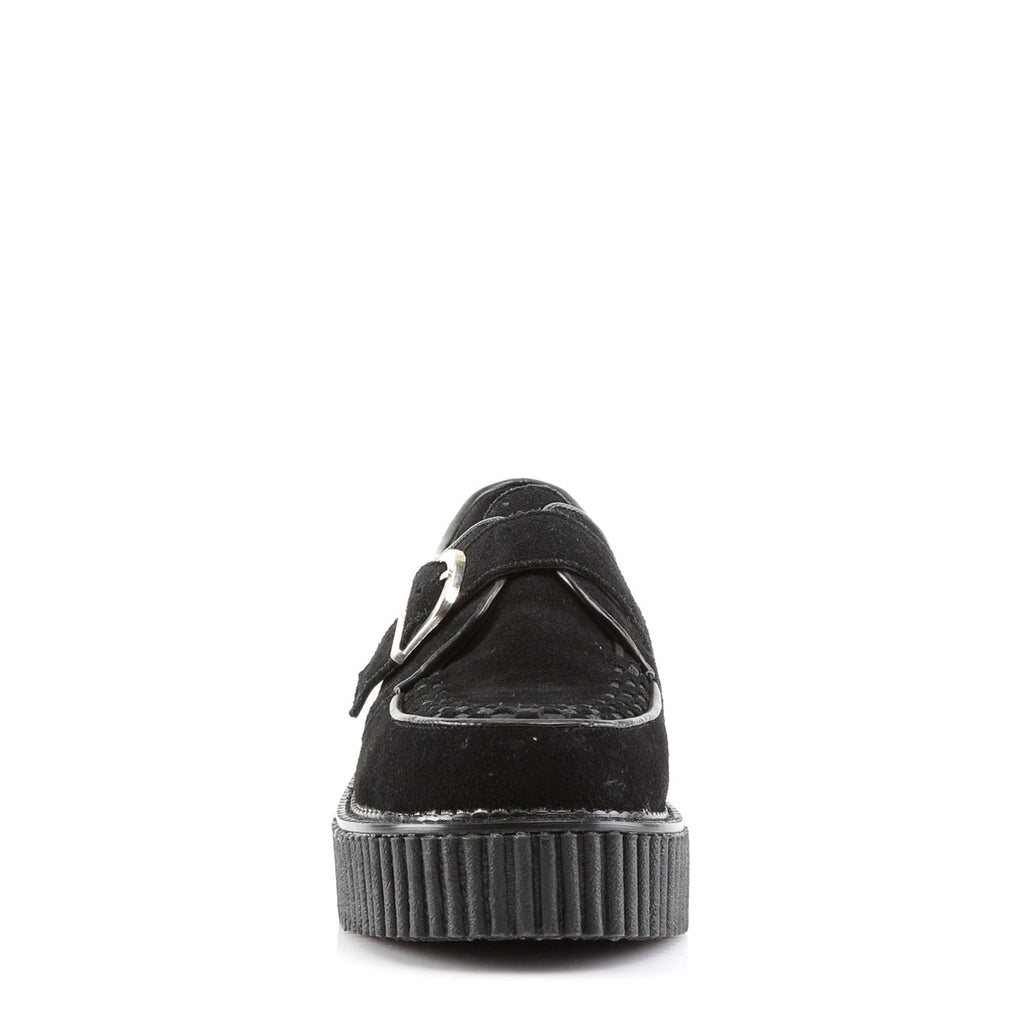 DemoniaCult Womens Low Shoe CREEPER-118 Blk Vegan Suede