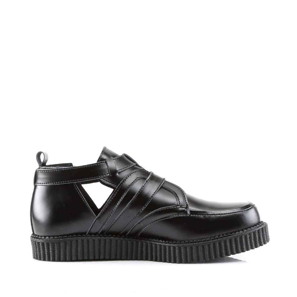 DemoniaCult Mens Low Shoe CREEPER-615 Blk Leather