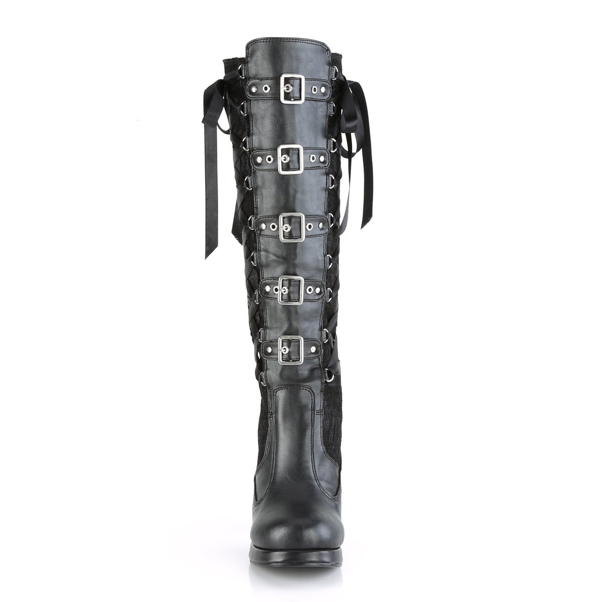 DemoniaCult Womens Boots CRYPTO-106 Blk Vegan Leather-Lace