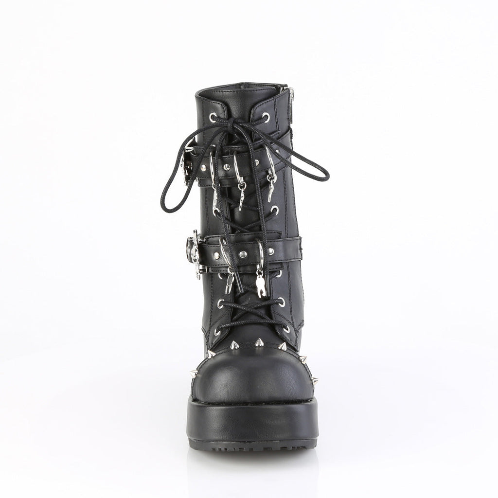 DemoniaCult Women's Ankle Boots CUBBY-54 Blk Vegan Leather