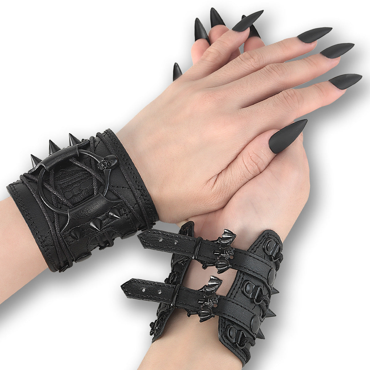 DemoniaCult Women's Clothing DA-406 Blk Faux Leather