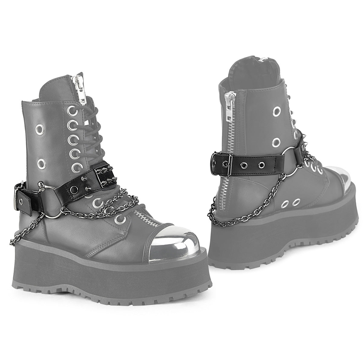 DemoniaCult Women's Clothing DA-520 Blk Faux Leather