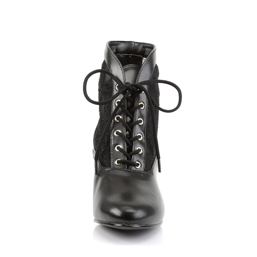 Funtasma Womens Ankle Boots DAME-05 Blk Pu-Lace