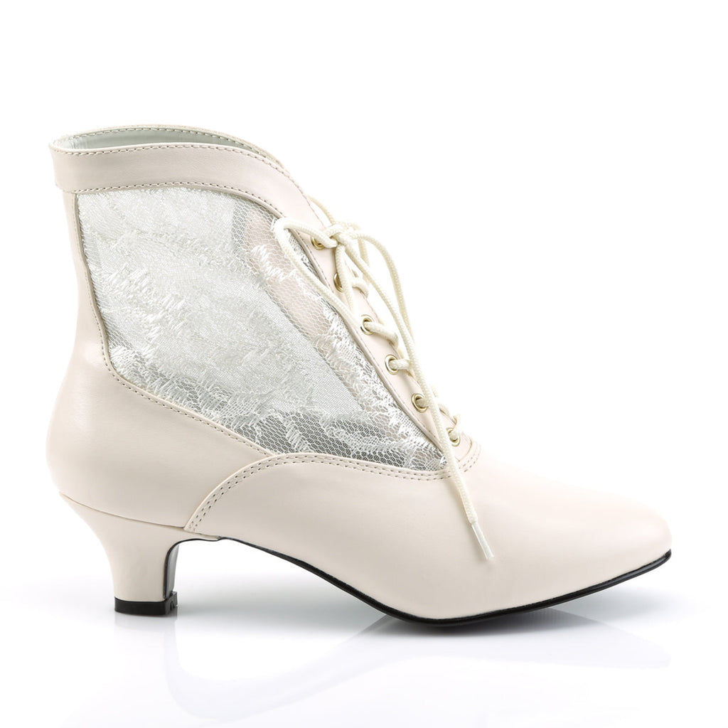 Funtasma Womens Ankle Boots DAME-05 Ivory Pu-Lace