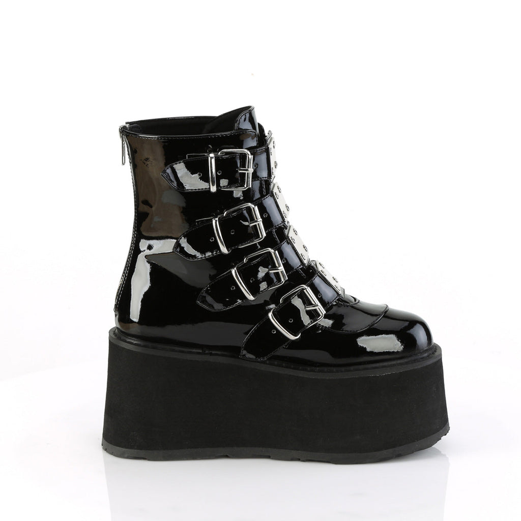 DemoniaCult  Ankle Boots DAMNED-105 Blk Pat