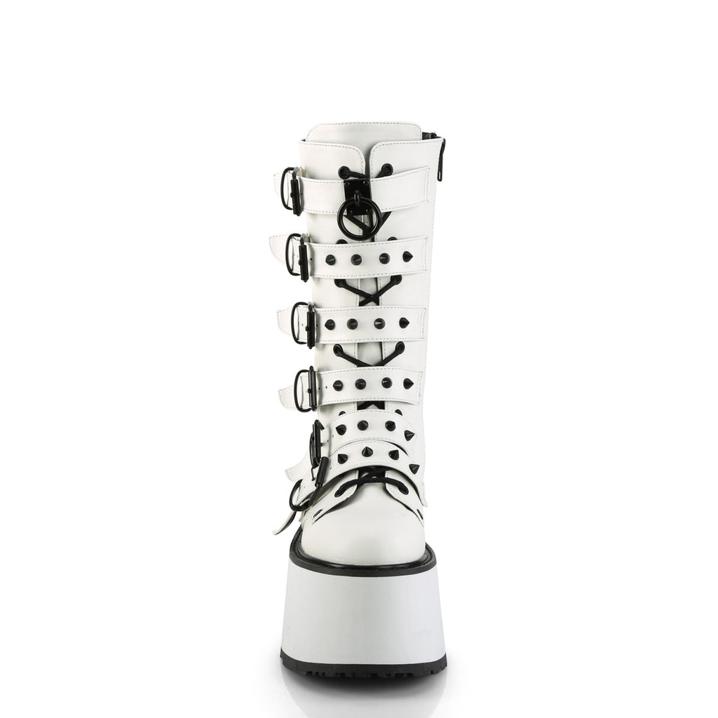 DemoniaCult  Boots DAMNED-225 Wht Vegan Leather
