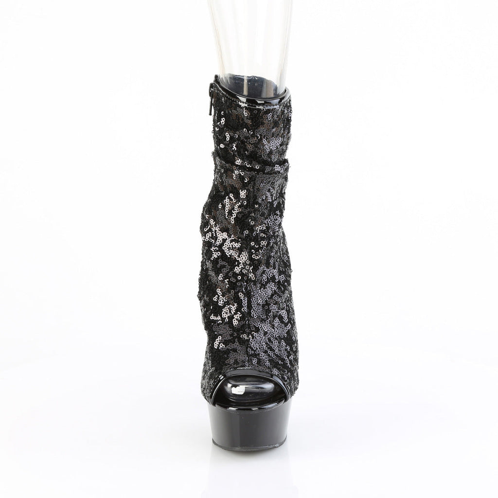 Pleaser   DELIGHT-1008SQ Blk Sequins/Blk Matte