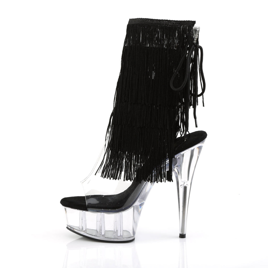 Pleaser Womens Ankle Boots DELIGHT-1017TF Clr-Blk/Clr