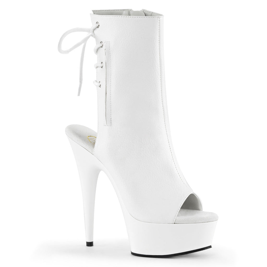 Pleaser Womens Ankle Boots DELIGHT-1018 Wht Faux Leather/Wht