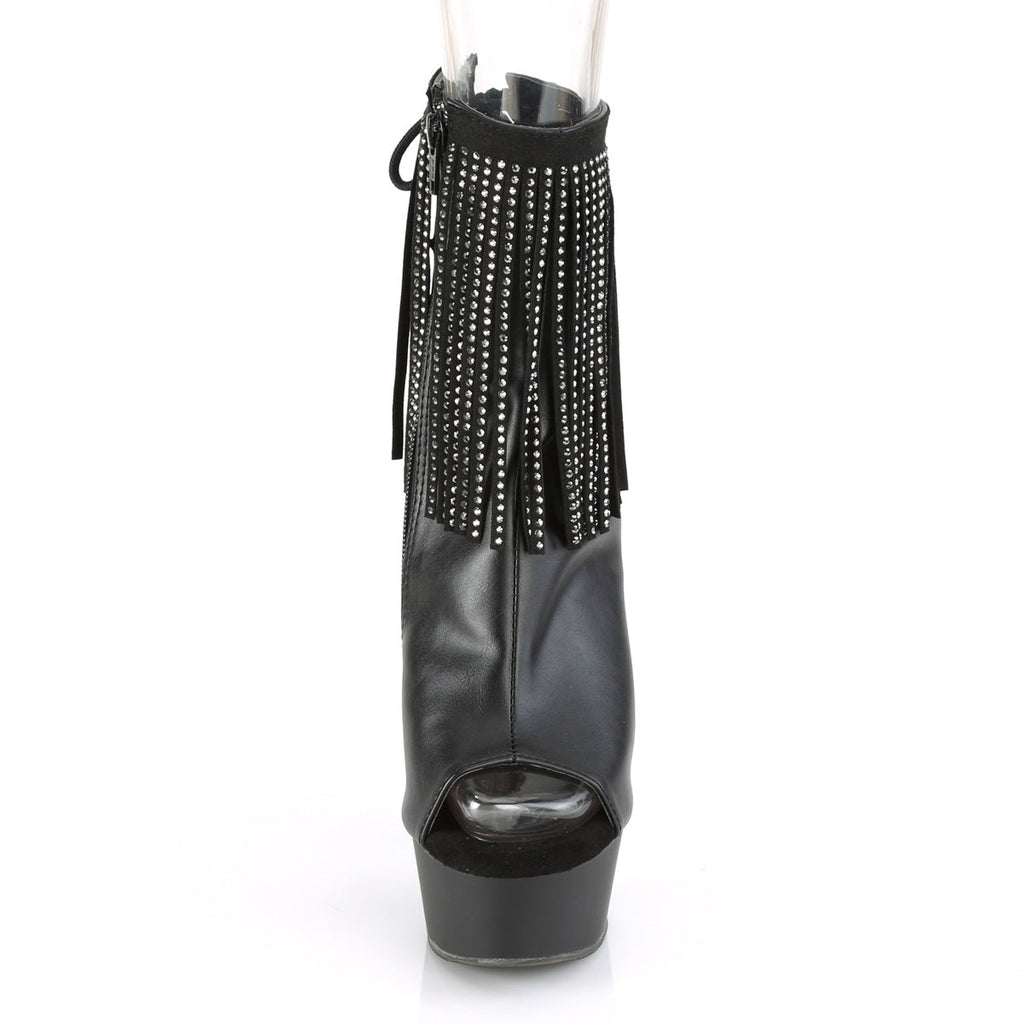 Pleaser Womens Ankle Boots DELIGHT-1018RSF Blk Faux Leather/Blk Matte
