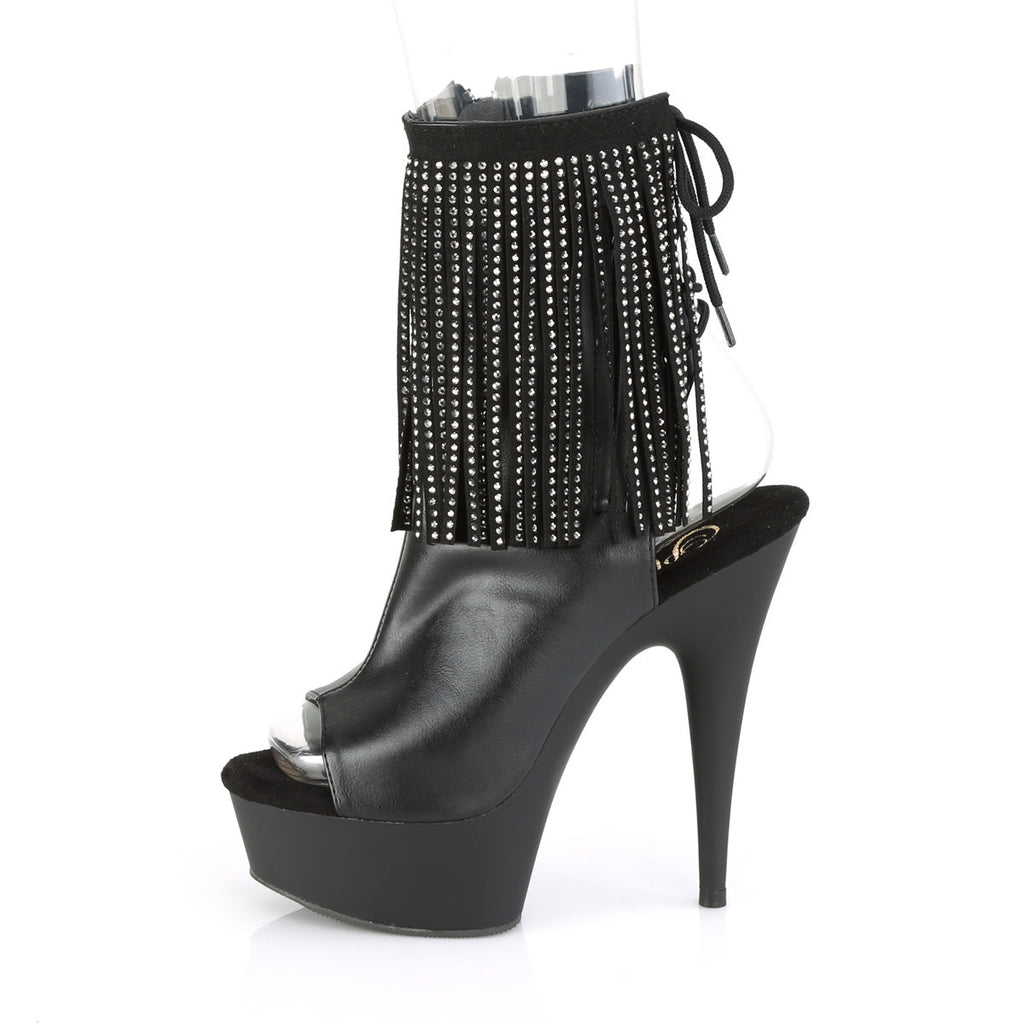 Pleaser Womens Ankle Boots DELIGHT-1018RSF Blk Faux Leather/Blk Matte