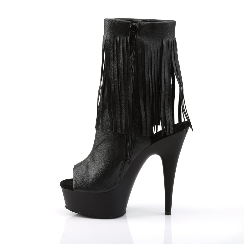 Pleaser Womens Ankle Boots DELIGHT-1019 Blk Faux Leather/Blk Matte