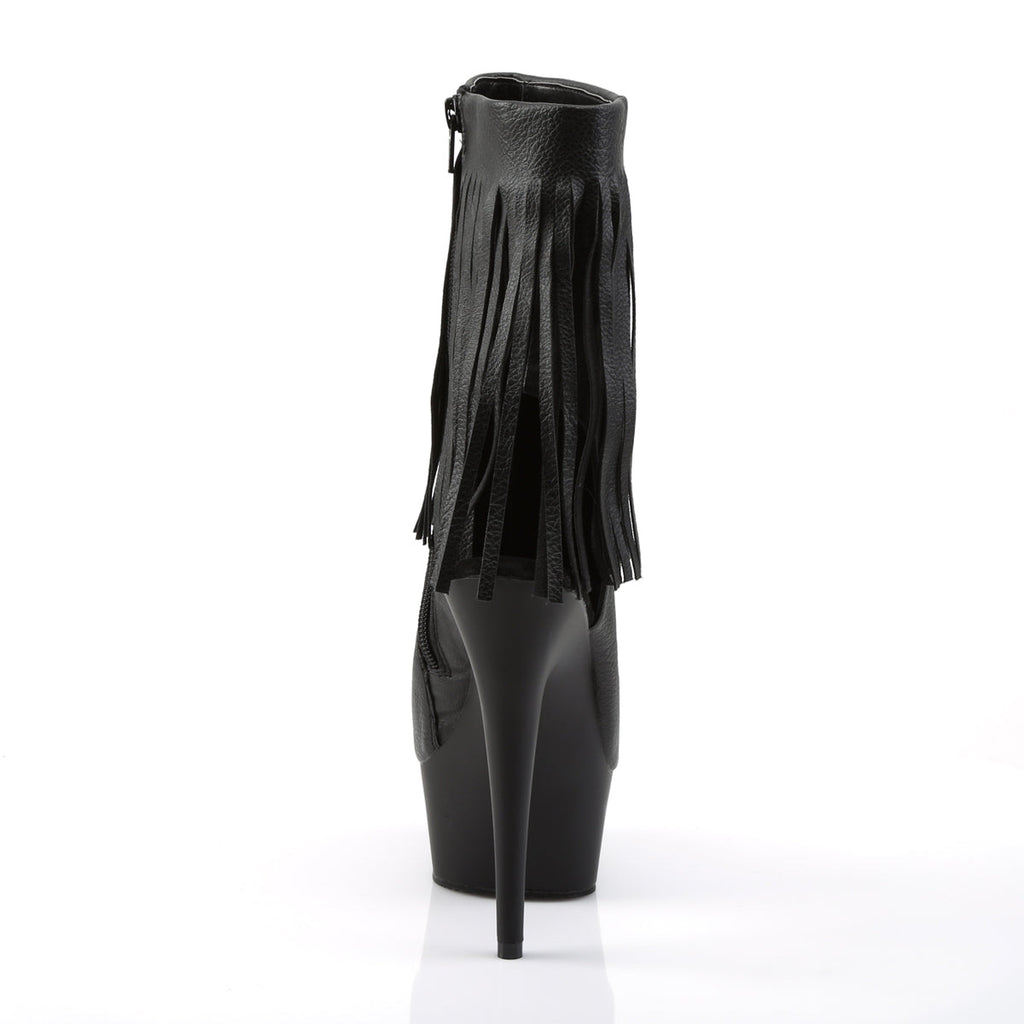 Pleaser Womens Ankle Boots DELIGHT-1019 Blk Faux Leather/Blk Matte