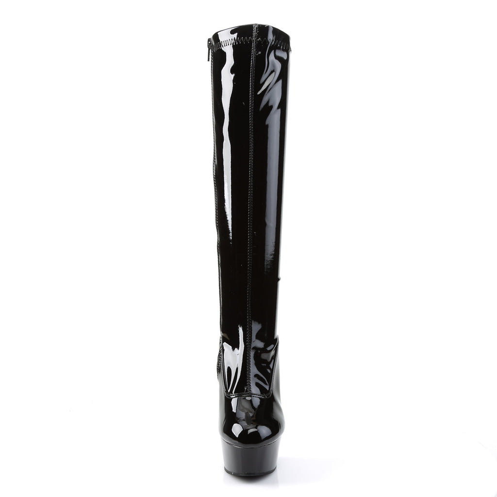 Pleaser Womens Boots DELIGHT-2000 Blk Str Pat/Blk