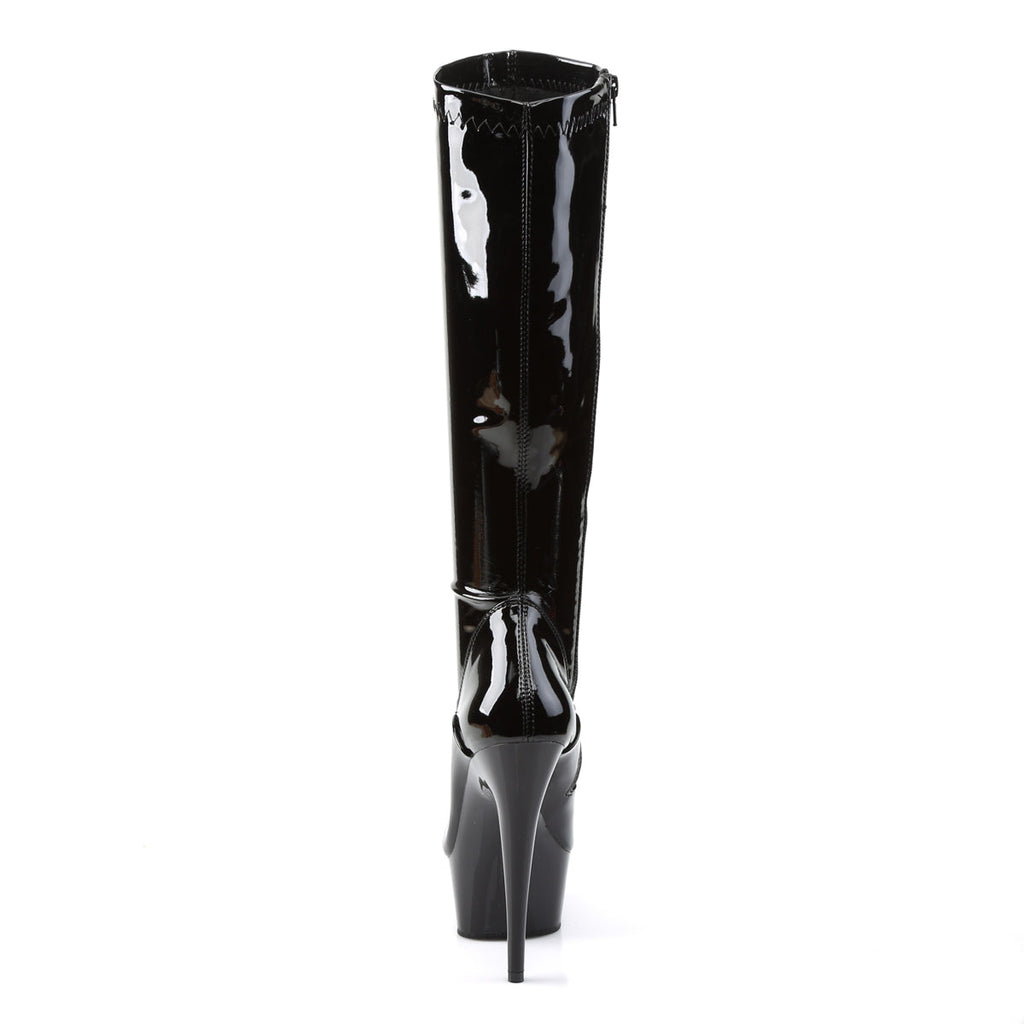 Pleaser Womens Boots DELIGHT-2000 Blk Str Pat/Blk