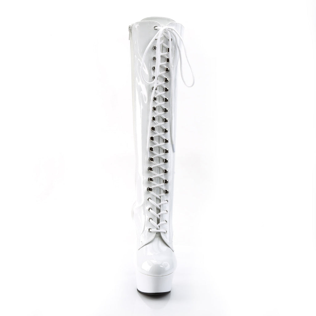 Pleaser Womens Boots DELIGHT-2023 Wht Str Pat/Wht
