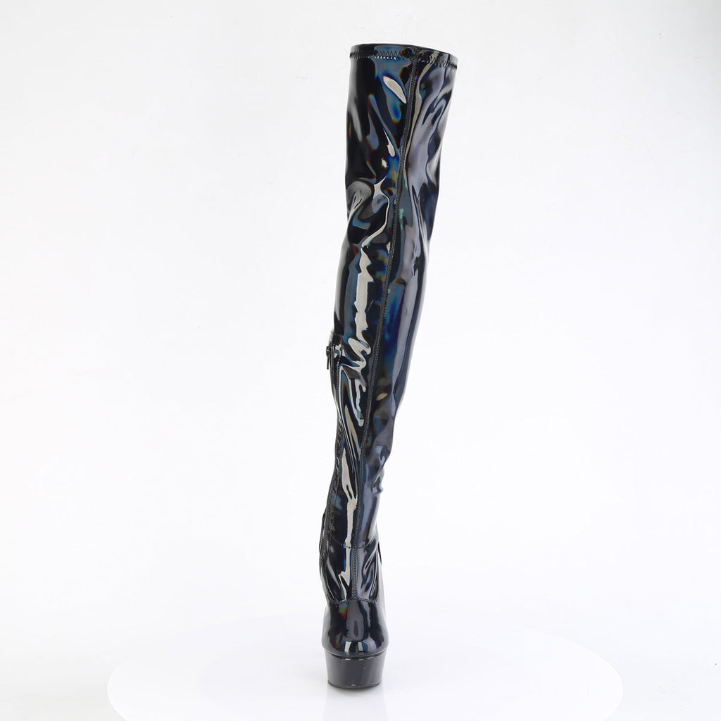Pleaser   DELIGHT-3000HWR Blk Hologram Pat/M