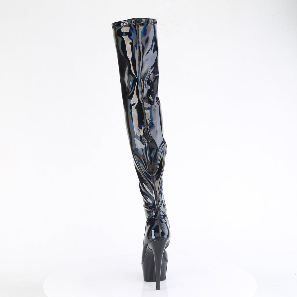 Pleaser   DELIGHT-3000HWR Blk Hologram Pat/M