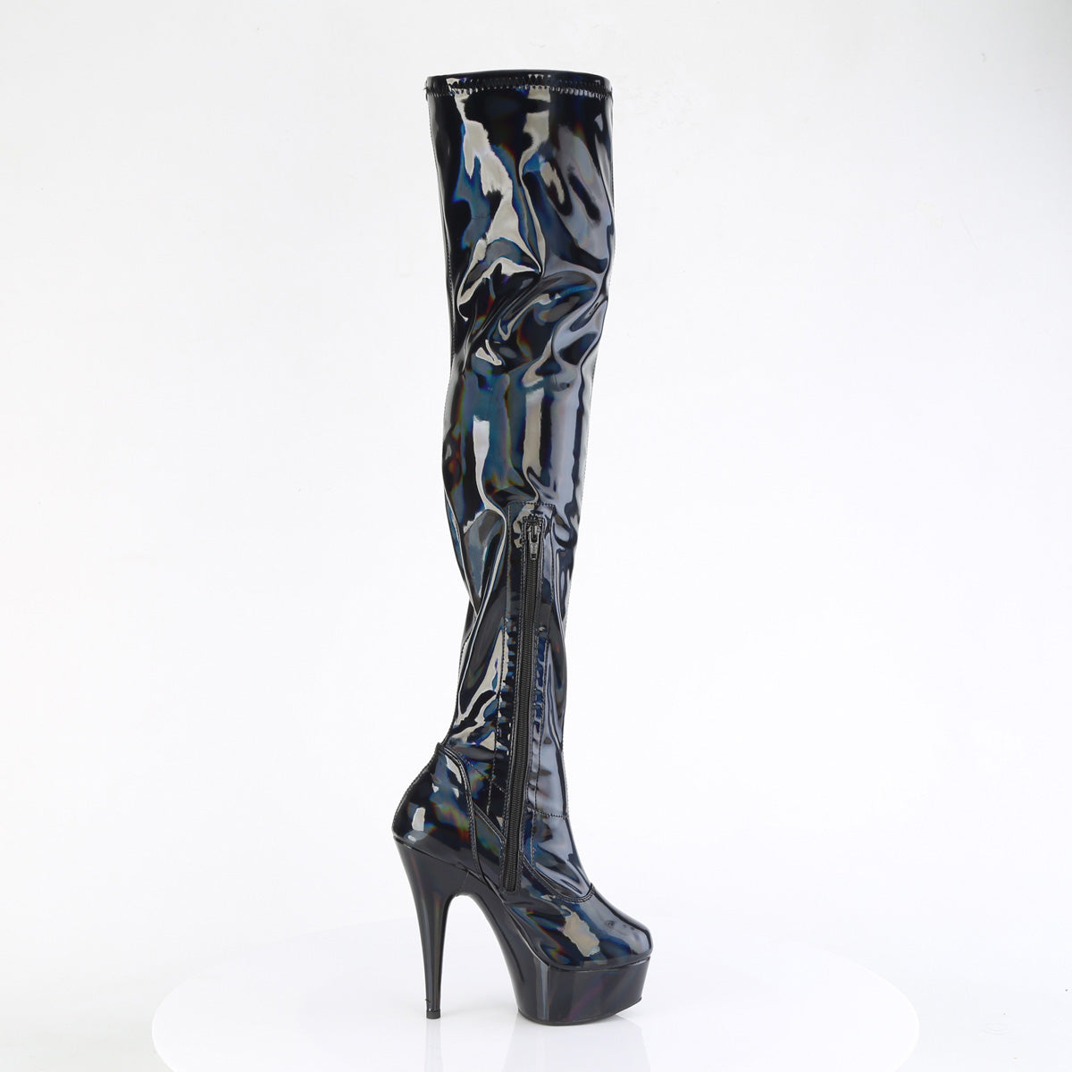 Pleaser   DELIGHT-3000HWR Blk Hologram Pat/M