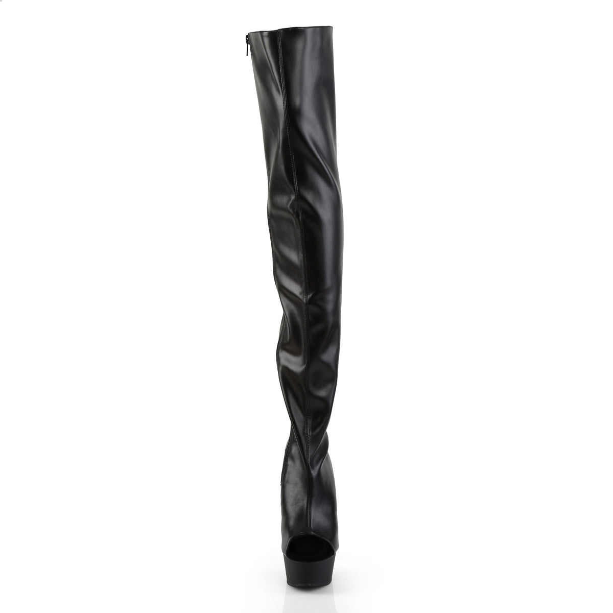 Pleaser Women's Platform Shoes DELIGHT-3017 Blk Str Faux Leather/Blk
