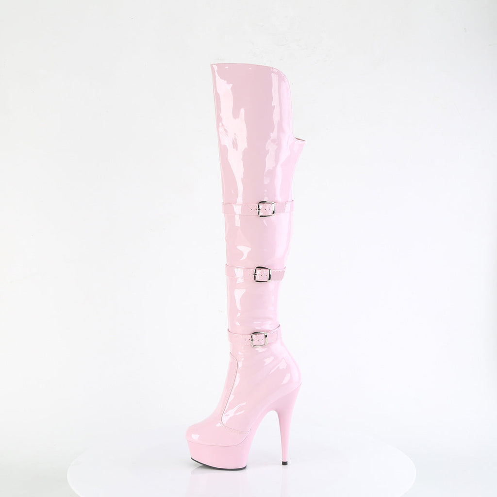 Pleaser   DELIGHT-3018 B. Pink Str. Pat/B. Pink
