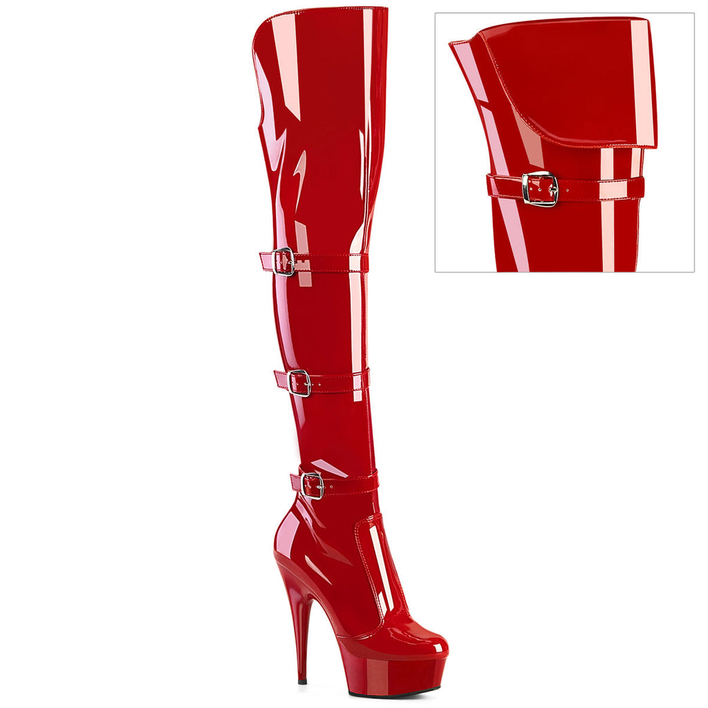 Pleaser   DELIGHT-3018 Red Str. Pat/Red