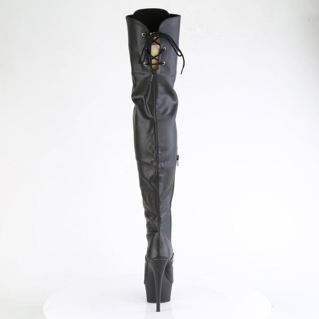 Pleaser   DELIGHT-3022 Blk Faux Leather/Blk Matte