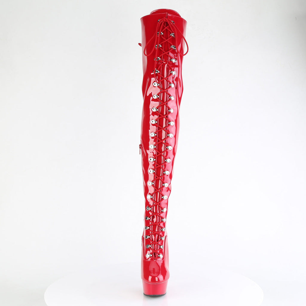 Pleaser   DELIGHT-3022 Red Str Pat/Red