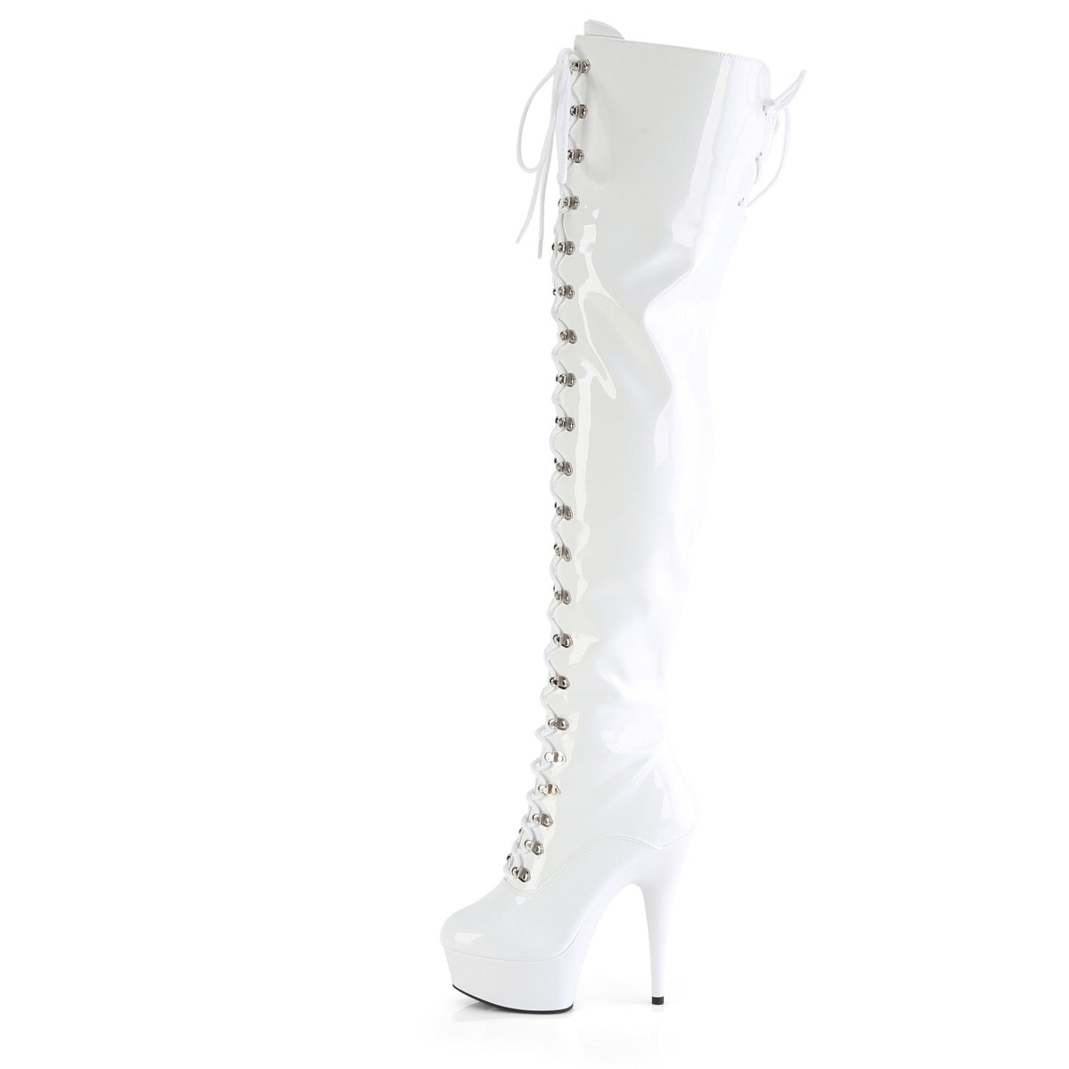 Pleaser   DELIGHT-3022 Wht Str Pat/Wht
