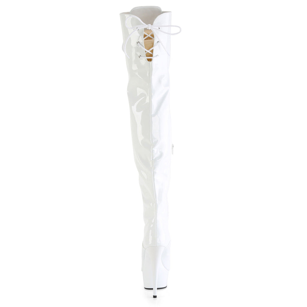 Pleaser   DELIGHT-3022 Wht Str Pat/Wht
