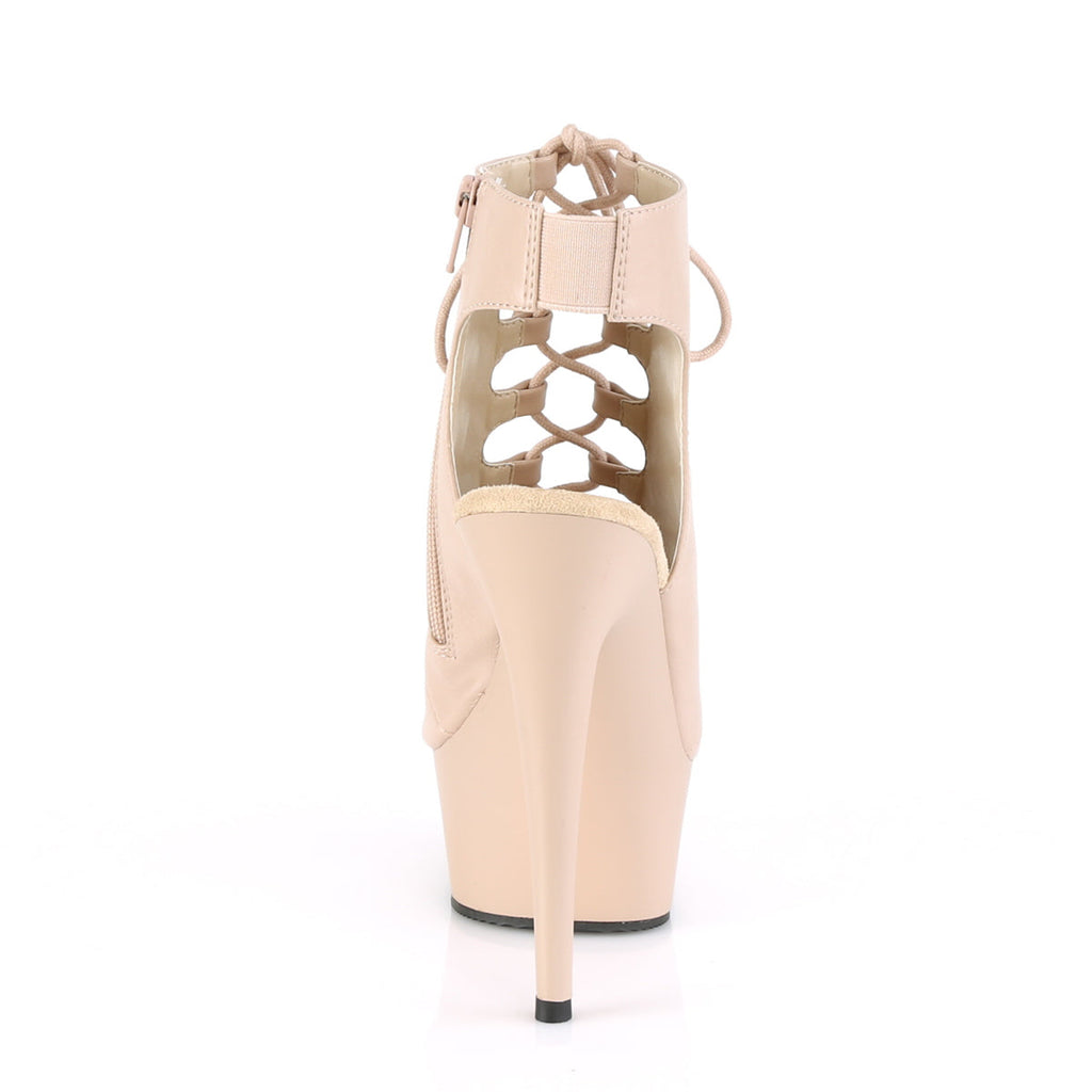 Pleaser Womens Ankle Boots DELIGHT-600-20 Nude Faux Leather/Nude Matte