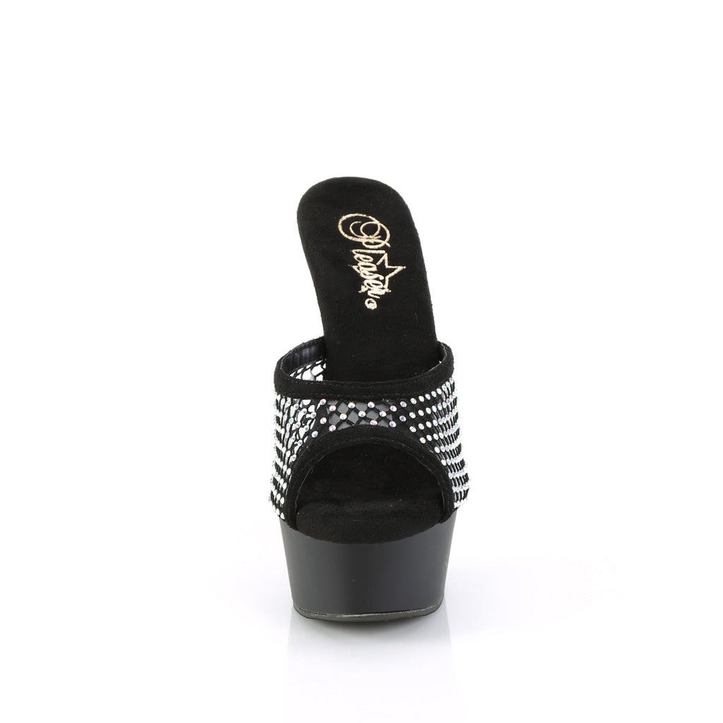 Pleaser  Sandals DELIGHT-601-6RM Blk Faux Suede-RS Mesh/Blk Matte