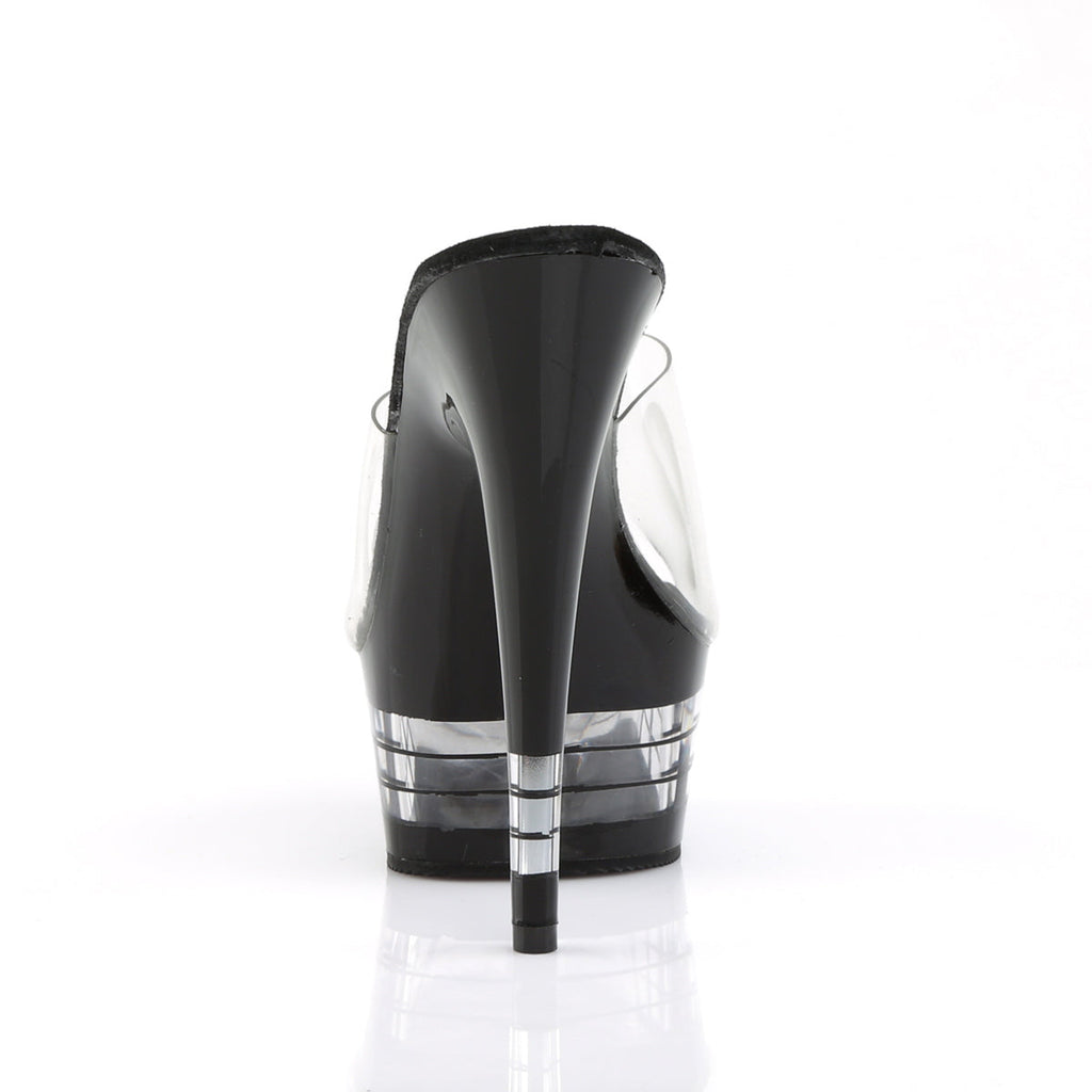 Pleaser Womens Sandals DELIGHT-601LN Clr/Blk