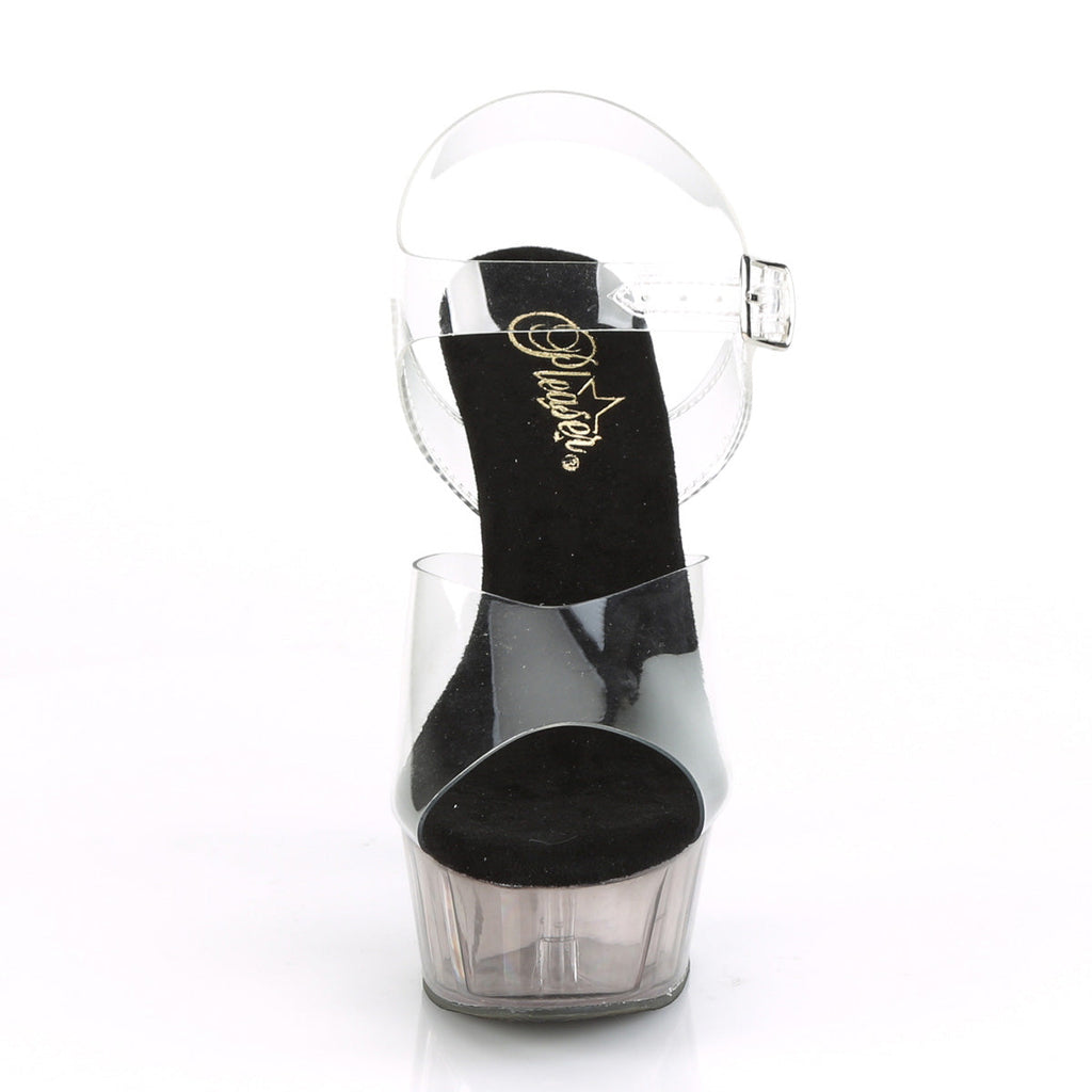 Pleaser Womens Sandals DELIGHT-608T Clr/Smoke Tinted