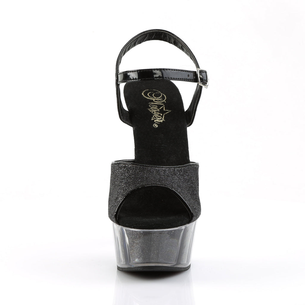 Pleaser Womens Sandals DELIGHT-609-5G Blk Gltr/Blk Gltr