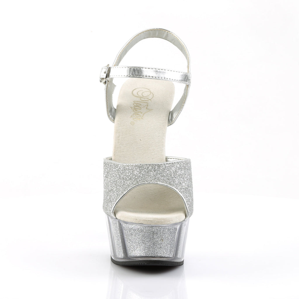 Pleaser Womens Sandals DELIGHT-609-5G Slv Gltr/Slv Gltr