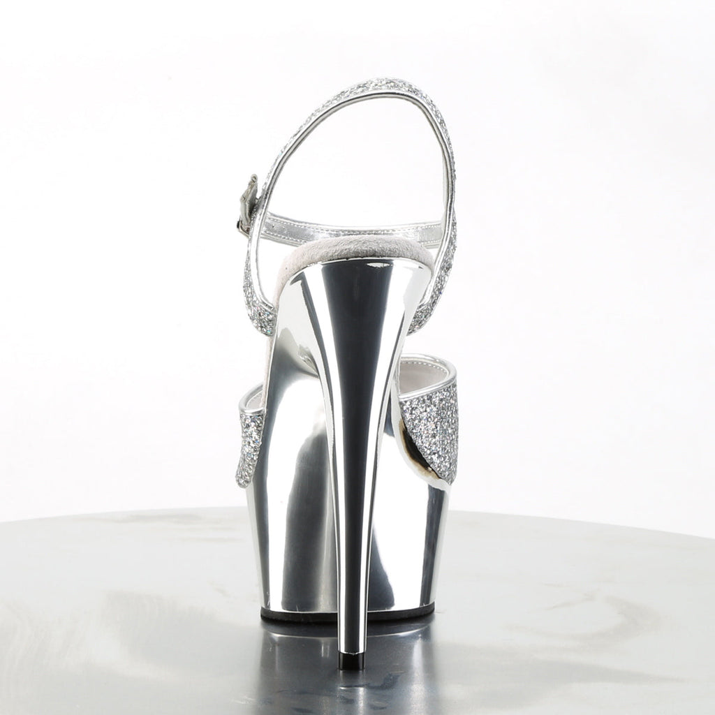 Pleaser Womens Sandals DELIGHT-609G Slv Multi Gltr/Slv Chrome