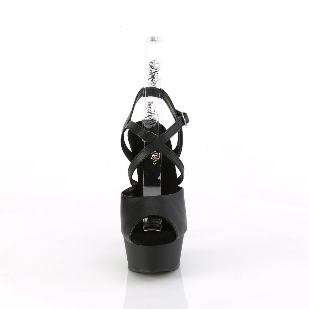 Pleaser   DELIGHT-624-1 Blk Faux Leather/Blk Matte
