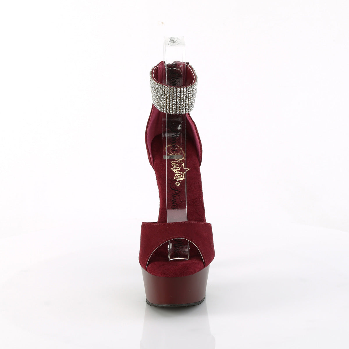 Pleaser   DELIGHT-625 Burgundy Faux Suede/Burgundy Matte