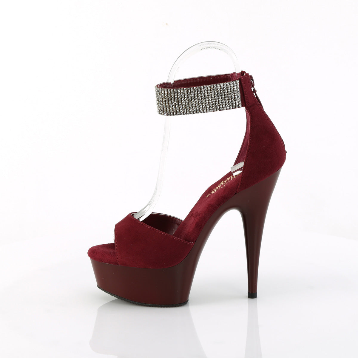 Pleaser   DELIGHT-625 Burgundy Faux Suede/Burgundy Matte