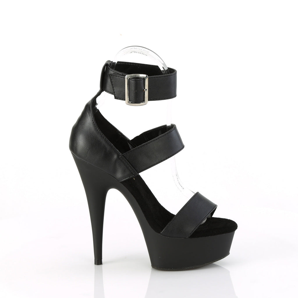 Pleaser   DELIGHT-629 Blk Faux Leather/Blk Matte