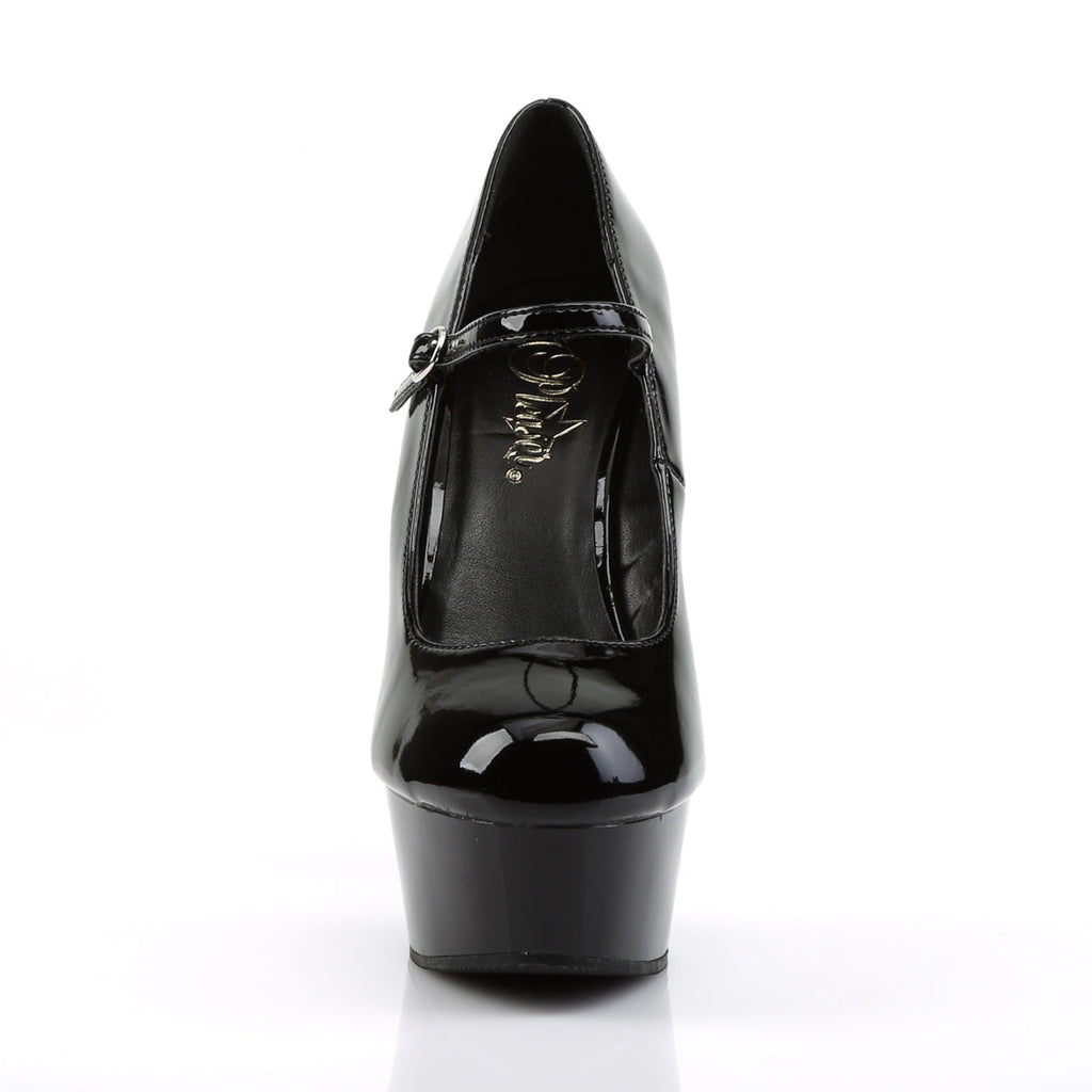 Pleaser Womens Sandals DELIGHT-687 Blk Pat/Blk