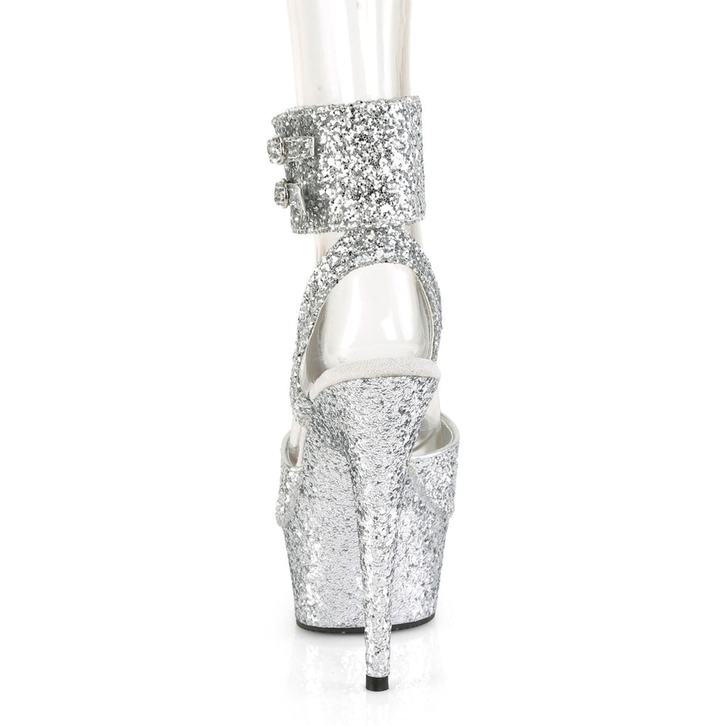 Pleaser Womens Sandals DELIGHT-691LG Slv Glitter/Slv Glitter